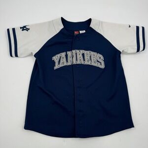 Nike‎ Yankees MLB Baseball Jersey Kids Medium Navy Blue White